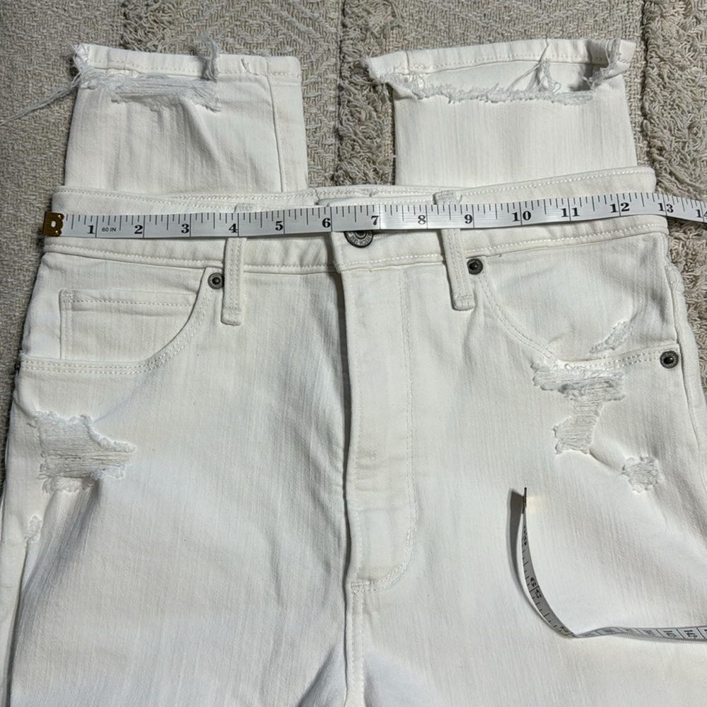 Abercrombie & Fitch White Ripped Skinny Jeans